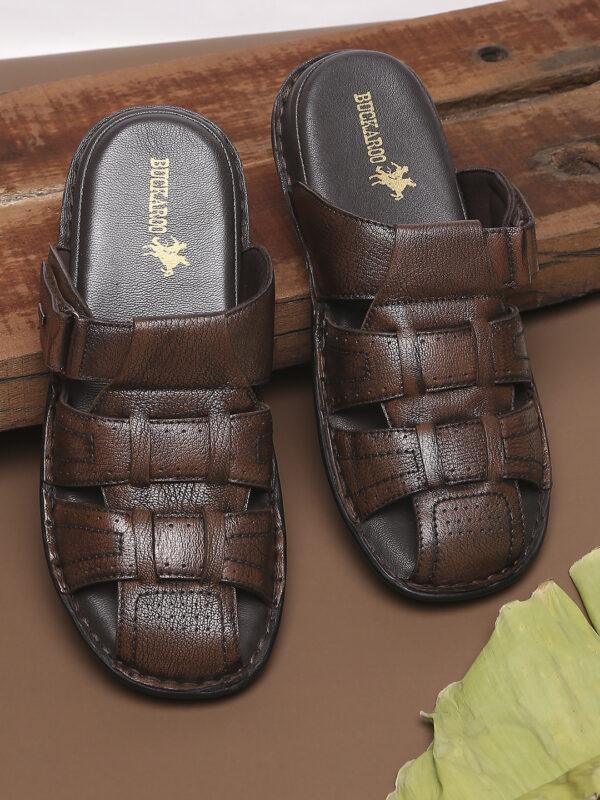 Buckaroo men's leather online sandals