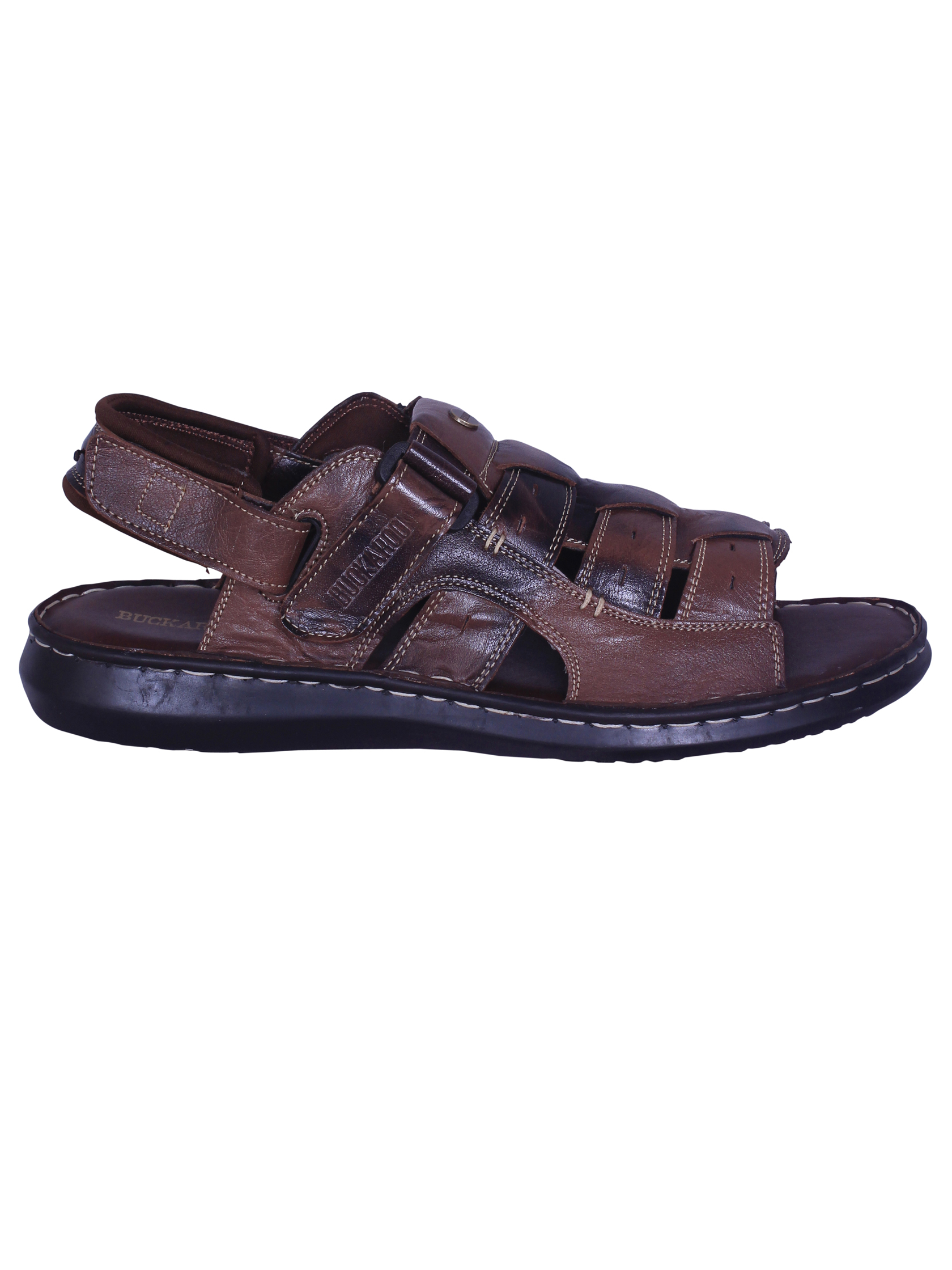 Buy BUCKAROO Olive Ken Leather Slipon Men's Sandals | Shoppers Stop